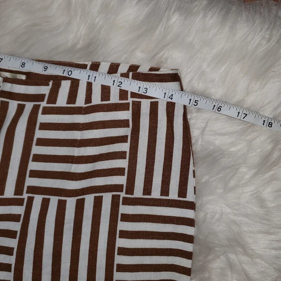 Versona Brown and White Linen/Rayon Pants - Picture 6 of 9
